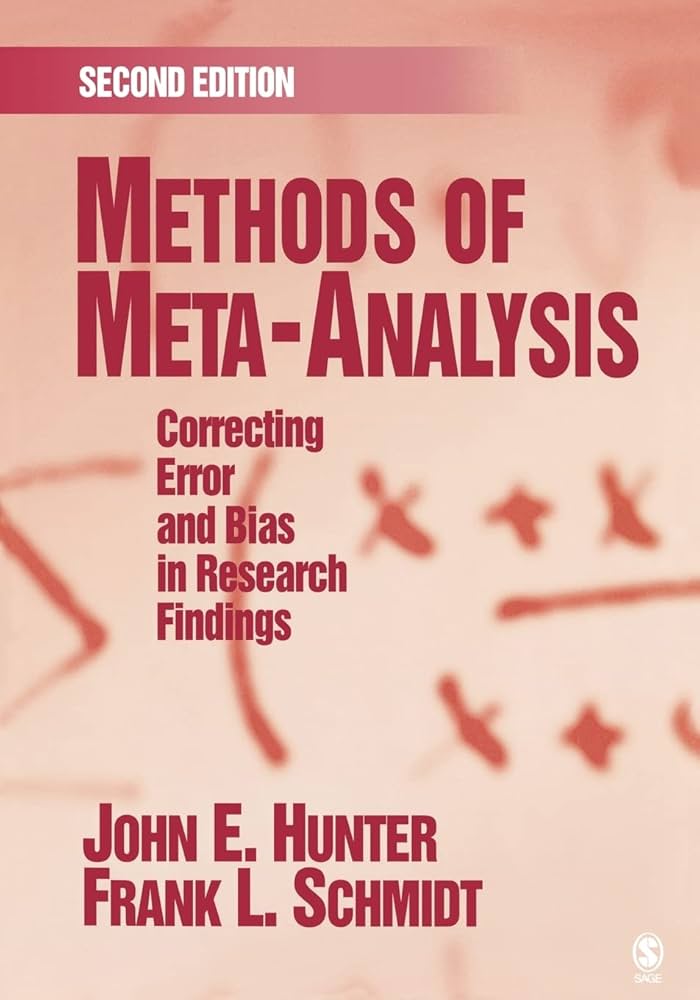 Methods of Meta-Analysis: Correcting Error and Bias in
